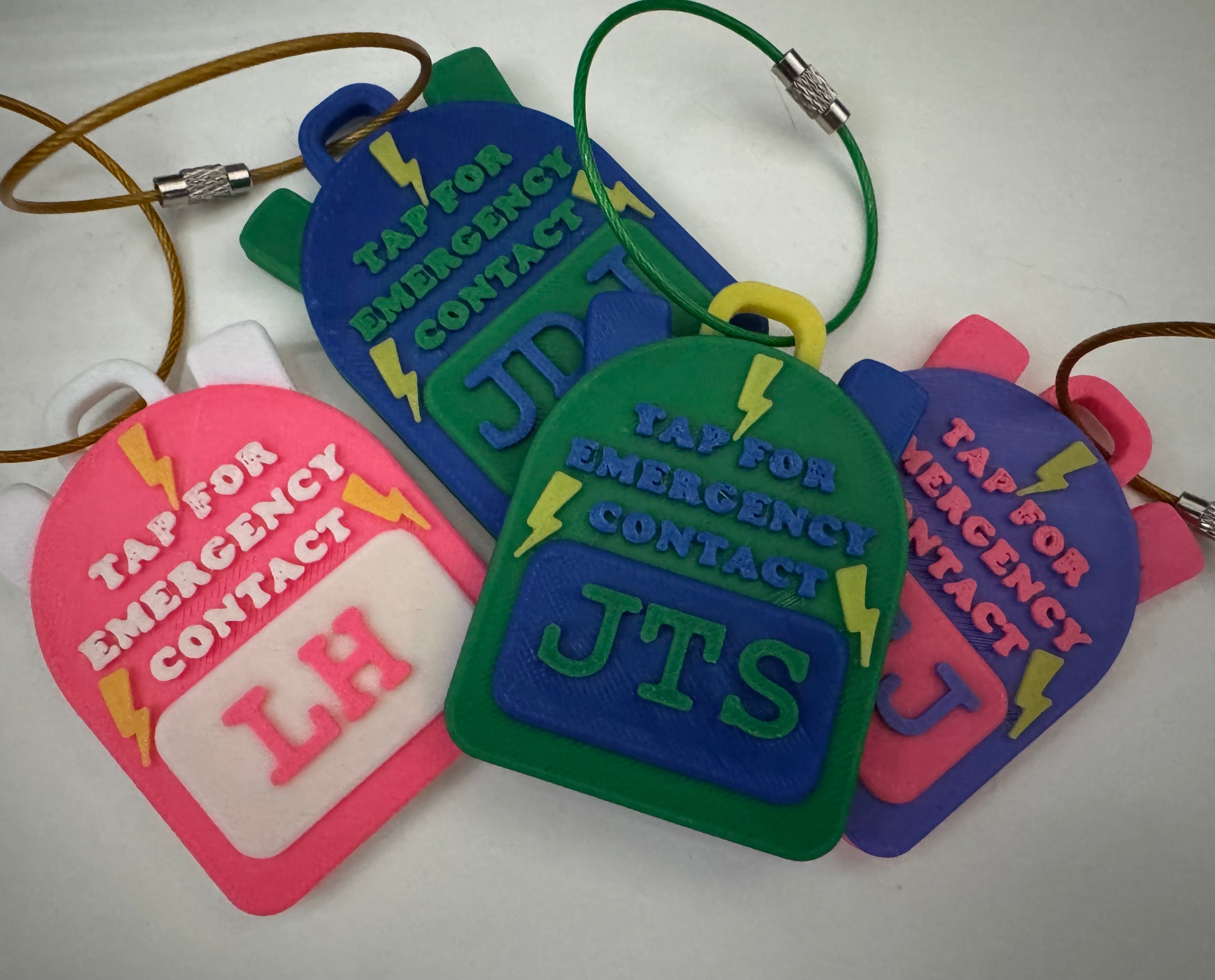 Custom NFC Emergency Contact Keychain | Tap for Emergency Contact Tag | Personalized Backpack, Luggage & Medical ID Tag | iPhone & Android