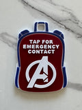 Superhero Inspired NFC Emergency Contact Backpack Tag | 3D Printed Safety Bag Tag