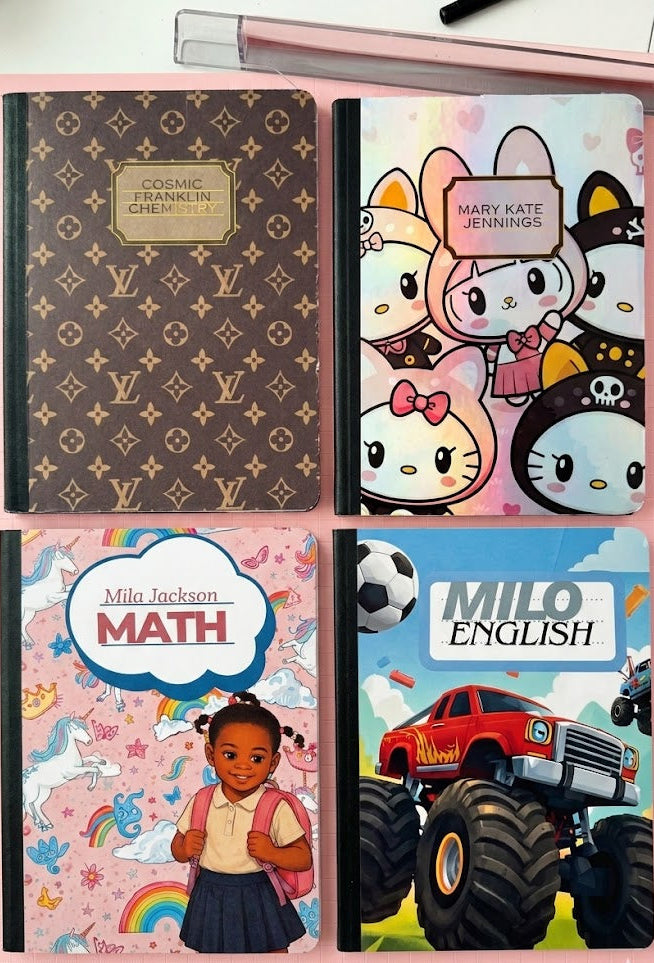 Custom Character Composition Notebook | Personalized School Notebook | Choose Any Character | Handmade Gift | Back to School