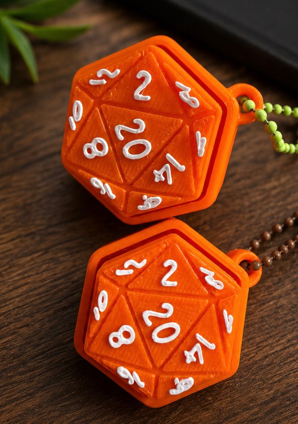 D20 Fidget Clicker Keychain