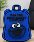 Cookie Monster Inspired NFC Emergency Contact Backpack Tag | Tap for Emergency Contact | 3D Printed Bag Tag