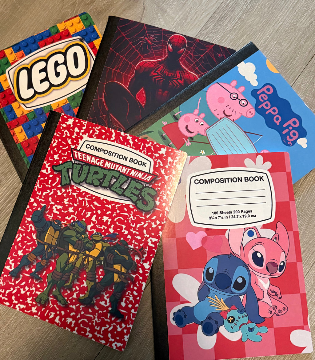 Custom Character Composition Notebook | Personalized School Notebook | Choose Any Character | Handmade Gift | Back to School