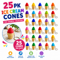 25 Pack Ice Cream Cone Keychains – Colorful Clicker Fidget Party Favors