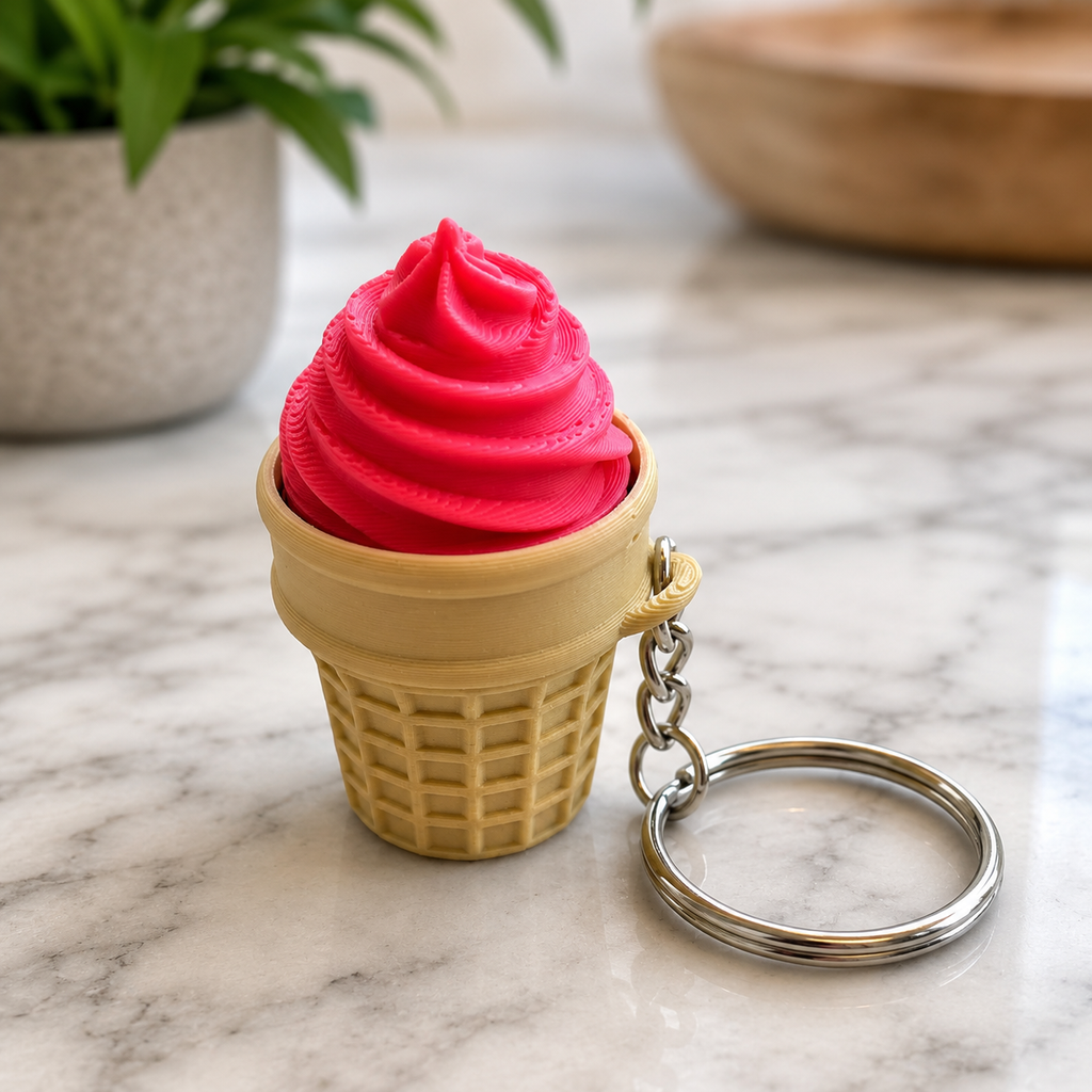 25 Pack Ice Cream Cone Keychains – Colorful Clicker Fidget Party Favors