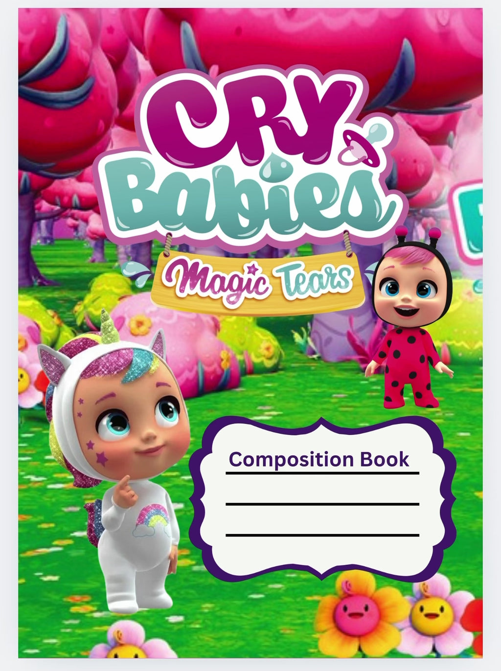 Custom Character Composition Notebook | Personalized School Notebook | Choose Any Character | Handmade Gift | Back to School